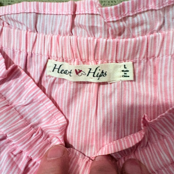 Heart Hips Pink Off-Shoulder Ruffle Blouse - Picture 2 of 11